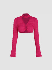 Solid Ring Detail Crop Top