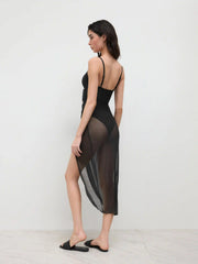 Shaping Sweetheart Cut Out O-ring One Piece Swimsuit With Sarong