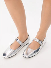 SQUARE TOE MARY JANE FLATS