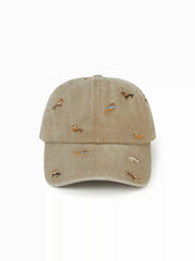Gorra de béisbol bordada de perro salchicha