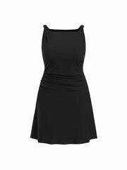 Boat Neck Twist Ruched Mini Dress Curve & Plus