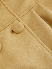 Suede Collar Puff Short Sleeve Button Mini Dress