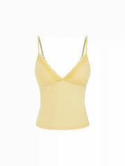V-Neck Lace Trim Cami Top