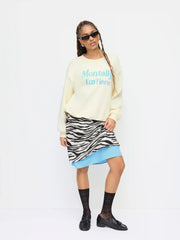 Mentally I'm Here Cotton-blend Round Neckline Sweatshirt