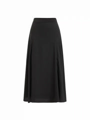 Satin Mid Rise A-line Midi Skirt