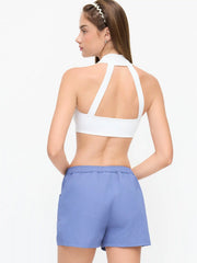 Square Neck Solid Active Bra With Removable Padding