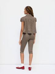 Houndstooth Mid Rise Capri Pants