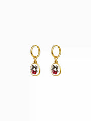LEOPARD PRINT HEART & CHERRY DROP EARRINGS