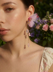 BUTTERFLY & ZIRCON DROP EARRINGS