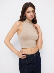 Solid Asymmetrical Crop Top
