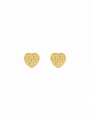 TEXTURED HEART STUD EARRINGS