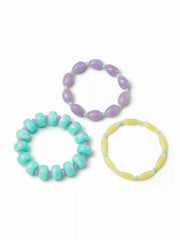 3PCS RESIN BEADED BRACELET SET