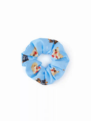 2PCS DOG & SHELL GRAPHIC SCRUNCHIE SET