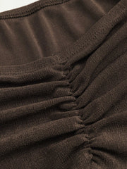 Solid Lettuce Hem Mermaid Maxi Skirt
