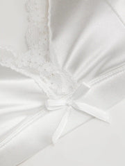 Solid Lace Bowknot Triangle Bralette