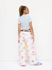 Cotton-blend Round Neckline Slow Down Graphic Tee