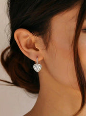 HEART-SHAPED ZIRCON DROP EARRINGS