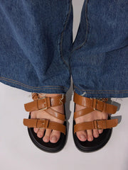 MULTI BAND BUCKLE SLIPPERS