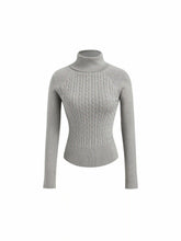 Cable Knit Turtleneck Long Sleeve Top