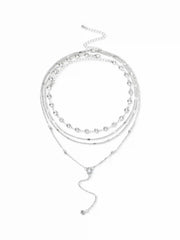 RHINESTONE DECOR LAYERED NECKLACE