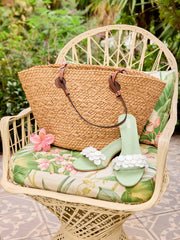 STRAP DECOR STRAW TOTE BAG