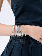 12PCS TEXTURED BANGLE BRACELET SET