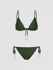 Starfish Chain Detail Knotted Triangle Bikini Set