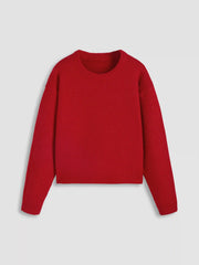 Round Neck Knitted Long Sleeve Sweater