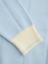 New York Knit Colorblock Polo Neck Long Sleeve Oversized Top
