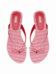 GINGHAM BOWKNOT FLIP-FLOP SLIPPERS