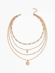 SUN & ZIRCON PENDANT LAYERED NECKLACE