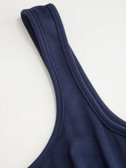 Cotton-blend Scoop Neckline Ruched High Rise Bloomer Jumpsuit
