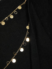 Cowl Neck Backless Chain Detail Cami Top