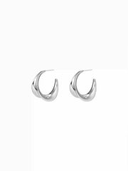 STAINLESS STEEL C-SHAPE HOOP EARRINGS