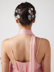 4 PCS FLORAL & LEAF HAIR PINS SET