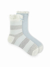 2 PAIRS BOWKNOT & STRIPED CREW SOCKS SET