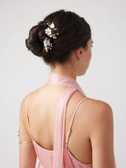 4 PCS FLORAL & LEAF HAIR PINS SET
