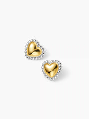 HEART TWISTED 18K GOLD PLATED STAINLESS STEEL STUD EARRINGS