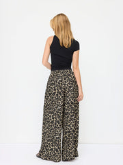 Leopard Low Rise Pull-On Wide Leg Pant