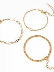 3 PCS LETTER CHAIN BRACELET SET