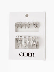 6pairs Geometric Hoop Earrings Set