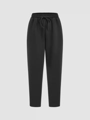 Elastic Waist Drawstring Tapered Sweatpants