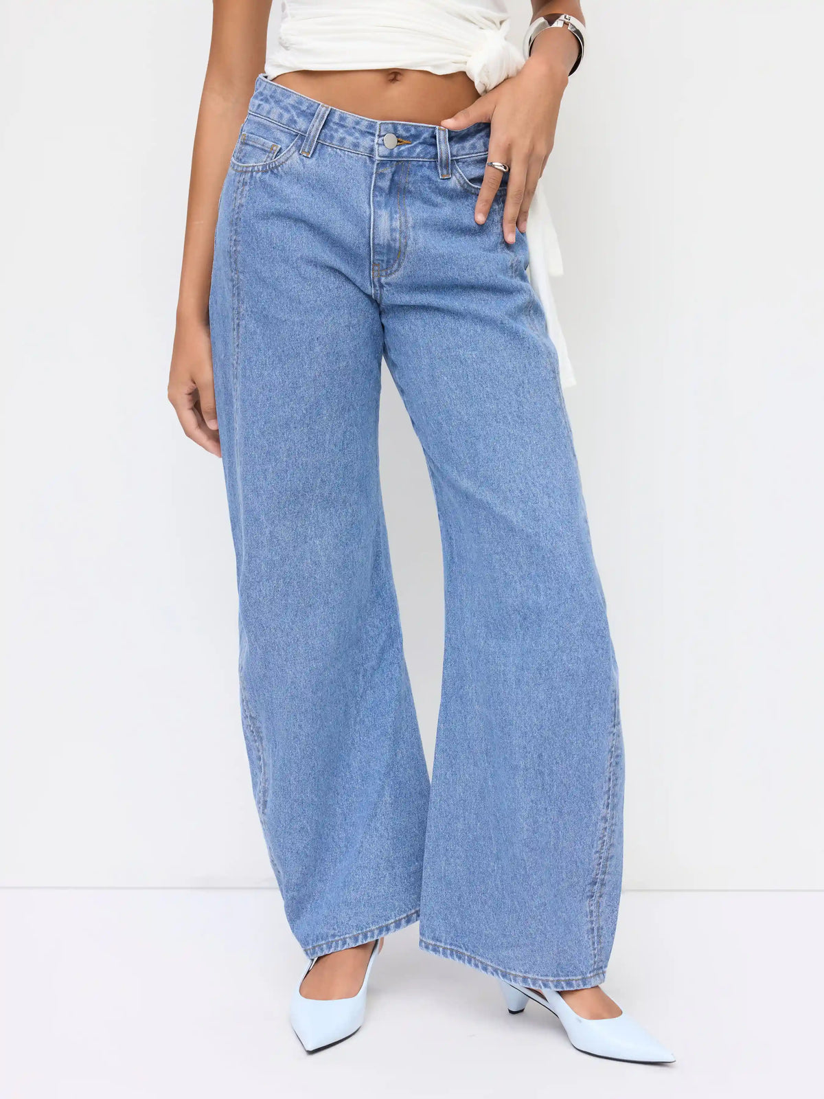 Cider Denim Low Rise Barrel-leg Jeans