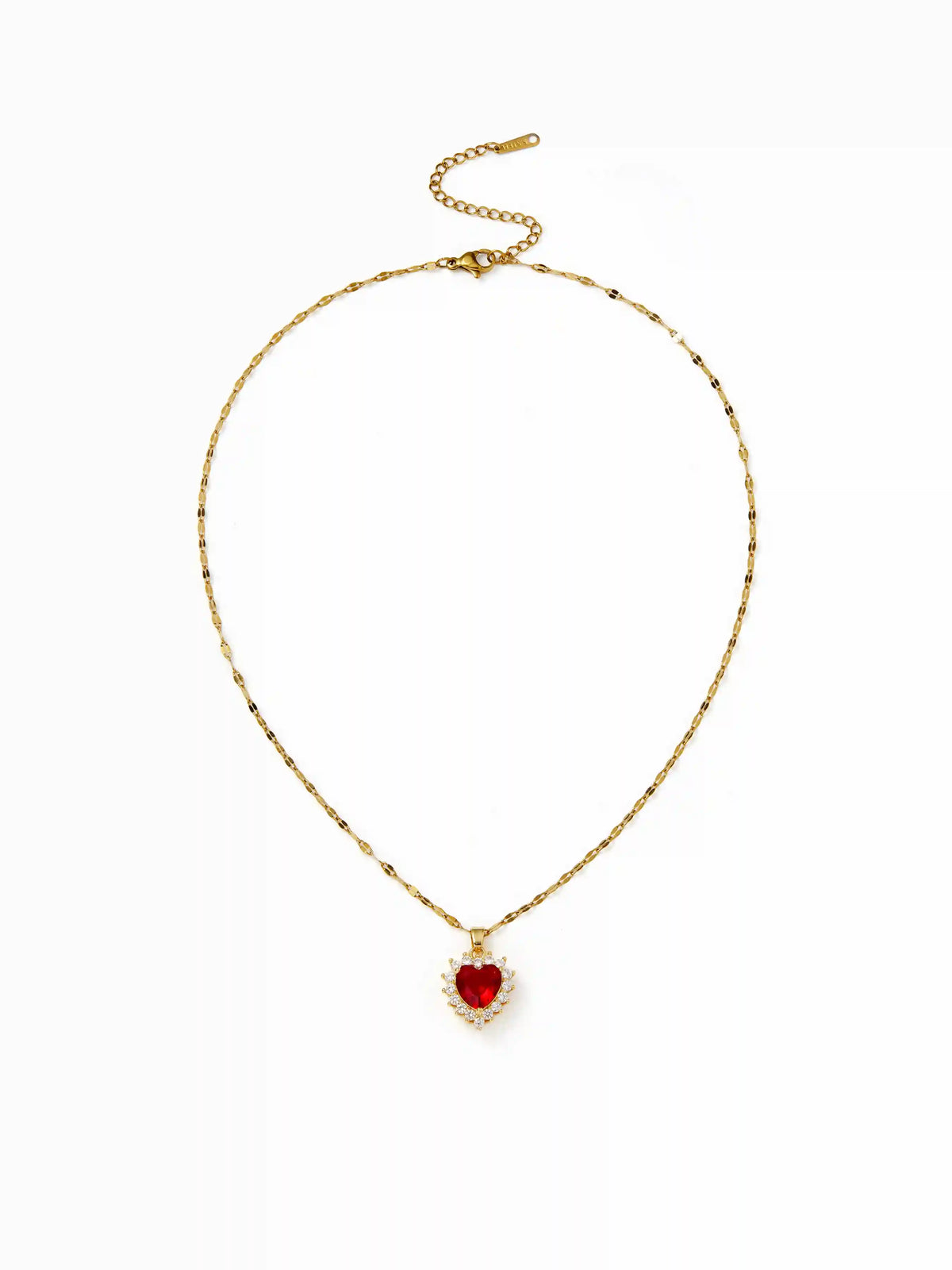 HEART & ZIRCON PENDANT NECKLACE