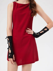 BOWKNOT & FAUX PEARL GLOVES