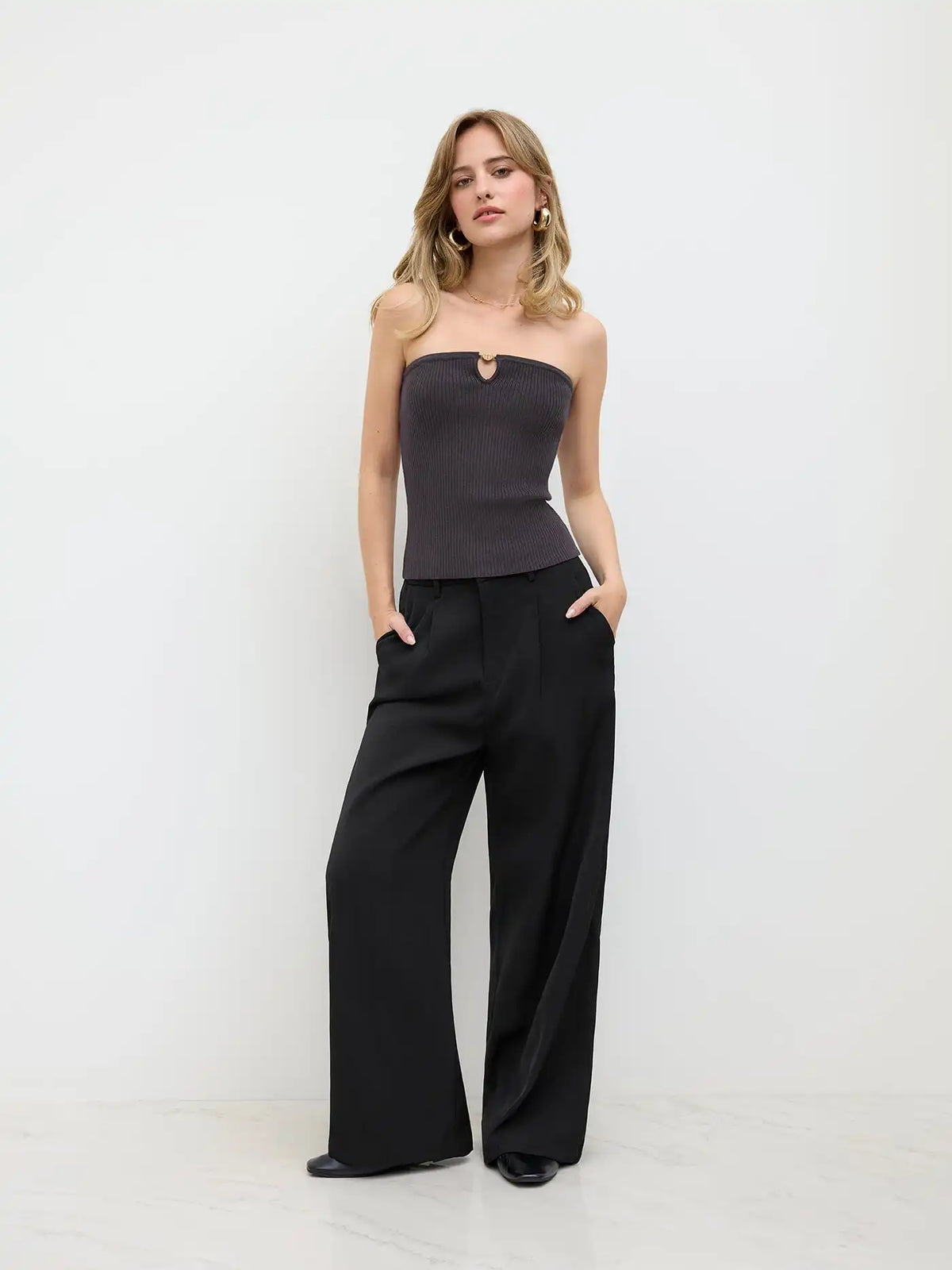 Mid Rise Straight Leg Trousers
