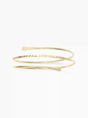 MULTI-LAYERED SPIRAL TEXTURED METALLIC ARM CUFF