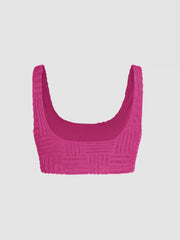 Solid Terry Crop Tank Top