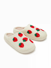 STRAWBERRY FUZZY SLIPPERS