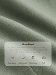 Linen-blend V-neck Solid Button Vest Curve & Plus